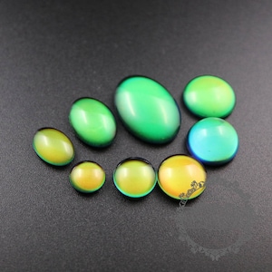 6 cabujones de 6-20 mm con forma ovalada y redonda que cambian de color para anillos de humor hechos a mano, suministros de abalorios, fingdings 4160014