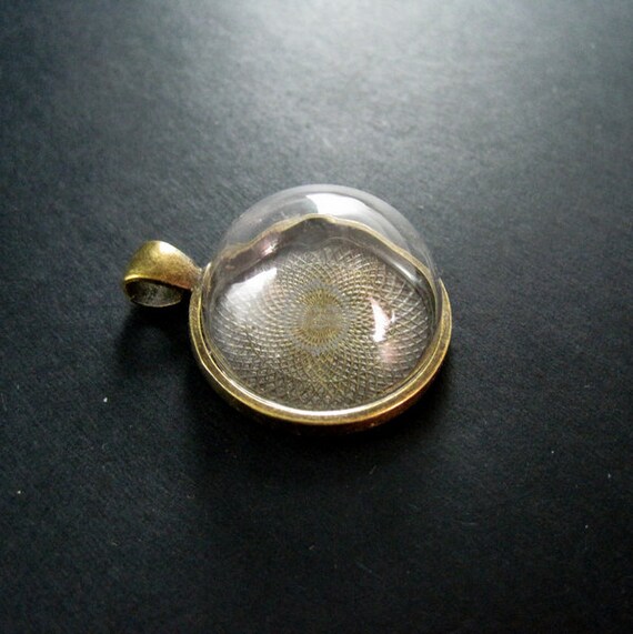Transparent glass 10pcs 10-25mm Charm Pendants Retro cabochon base settings