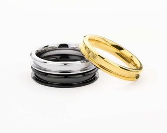 2MM Keepsake Mother Milk Resin Ashes Channel Ring Settings,Channel Bezel Stainless Steel Ring Settings,Silver Gold Black Ring 1294593