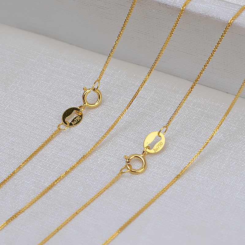 人気特価をすべて Gold Yellow 18K Solid 0.7MM Necklace,au750 Gold Necklace,18k アクセサリー