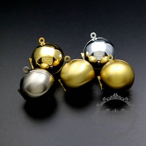5pcs 20mm round silver,bronze,gold,antiqued silver,raw brass ball photo locket pendant charm 1111053