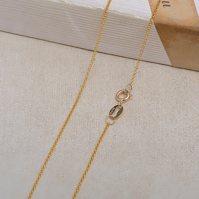 0.9MM Solid 18K Yellow Gold Necklace,au750 Necklace,18k Gold 0.9MM Solid 18K Yellow Gold Necklace,au750 Necklace,18k Gold