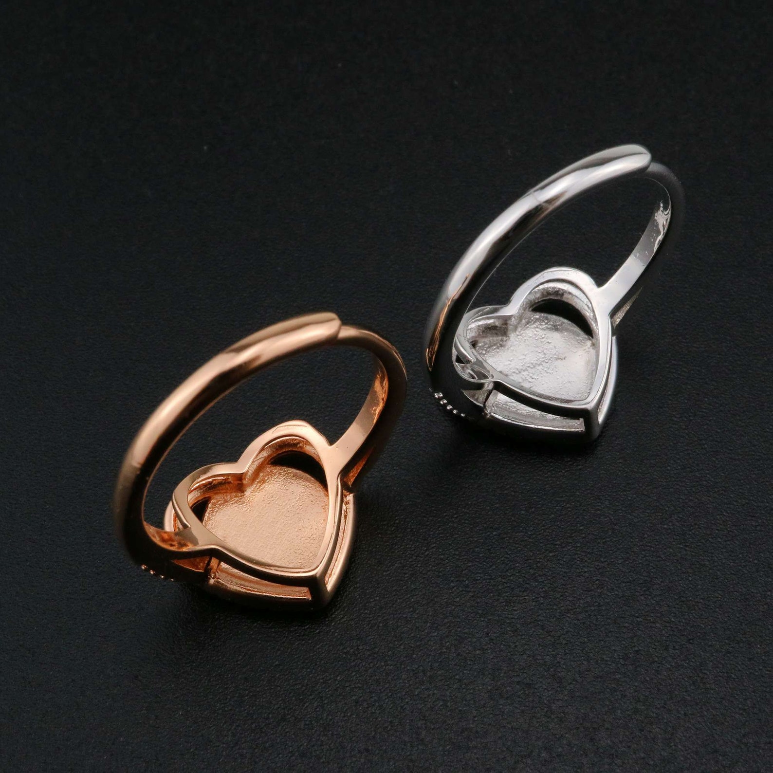 Keepsake Breast Milk Resin Ring Settings Round Solid Back 925 Etsy