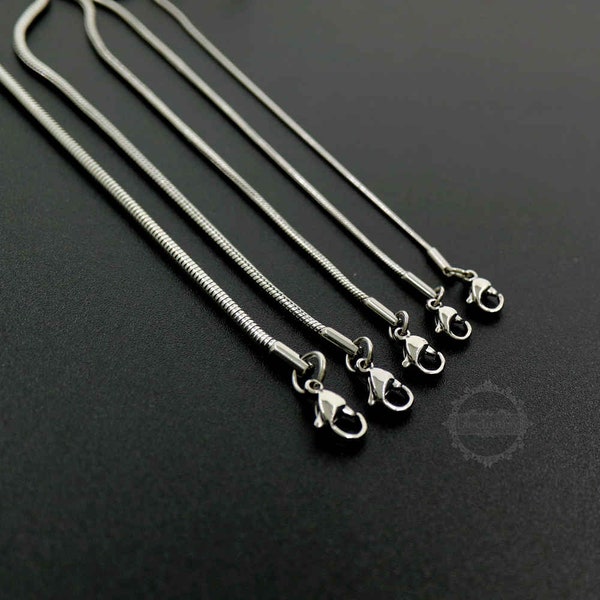 1 pièces 0.9-2.4mm d'épaisseur en acier inoxydable serpent chaîne collier 22-35 pouces collier à faire soi-même fournitures 1322045
