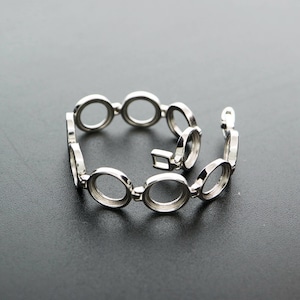 1Pcs Oval and Round Bezel Solid 925 Sterling Silver Bracelet Settings DIY Supplies 1900212 image 1