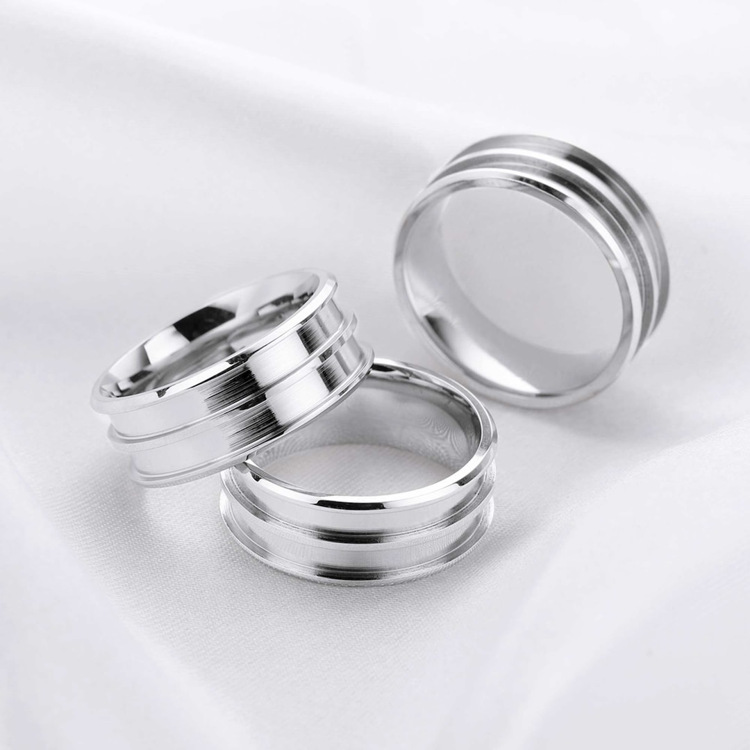 2.6+2.6MM Keepsake Mens' Resin Ashes Channel Ring Settings,double ...