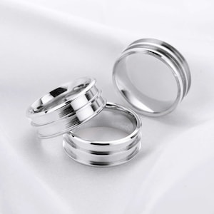 2,6+2,6 MM Keepsake Herr Askkanalringinfattningar i Harts, Dubbelkanalig Bezel Ringinfattning i Rostfritt Stål, Kremeringsring 1294520