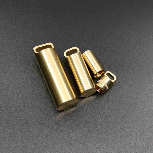 raw brass seal EDC medicine tablet storage box cremation bottle perfume holder ash wish vial pendant charm DIY supplies 1800401-1