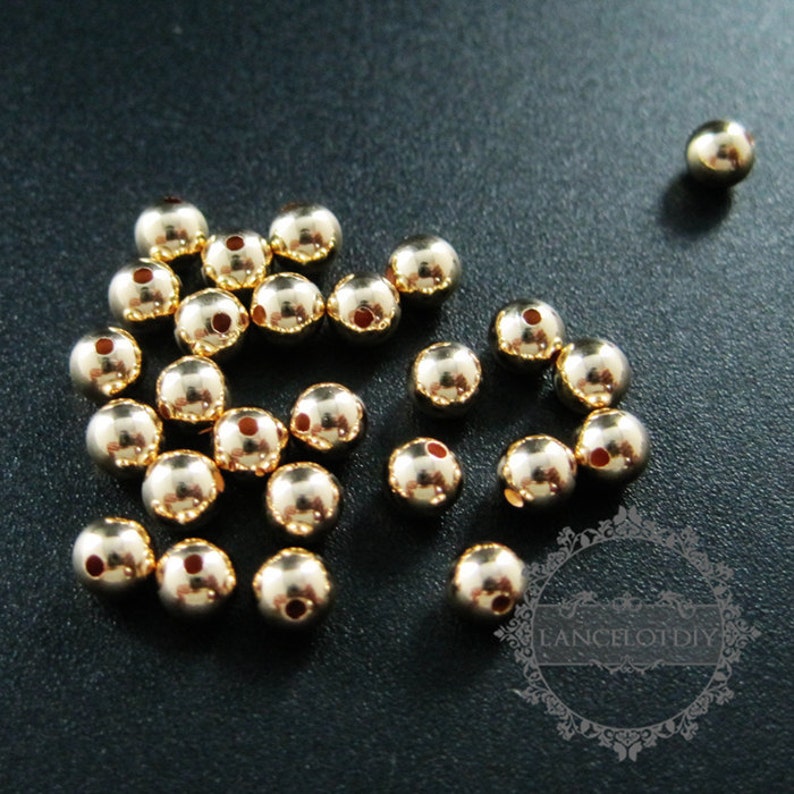 10pcs 4mm Bead With 1mm Hole 14K Gold Filled High Quality Etsy