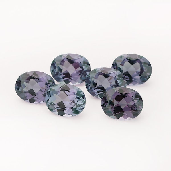 1PCS Simulated Alexandrite Oval Faceted Stone,Color Change Stone,June Birthstone,Unique Gemstone,Loose Stone,DIY Jewelry 4120145