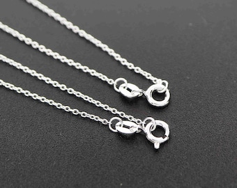 1Pcs 18-27Inches Simple O Ring 925 Sterling Solid Silver Necklace Chain DIY Supplies 1322047