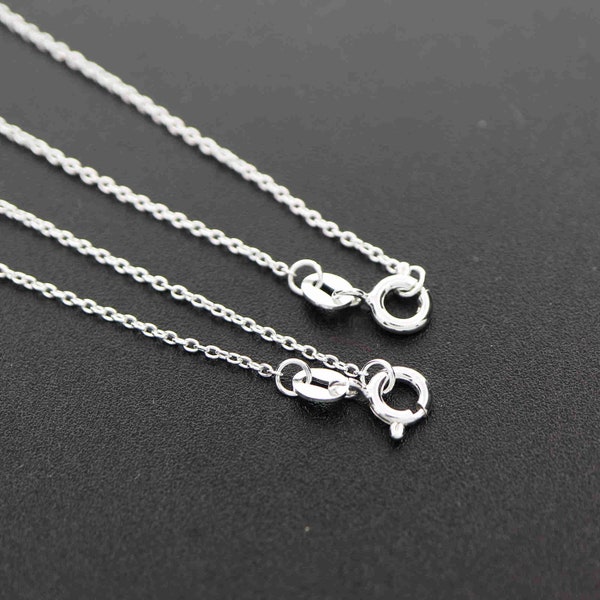 1Pcs 18-27Inches Simple O Ring 925 Sterling Solid Silver Necklace Chain DIY Supplies 1322047
