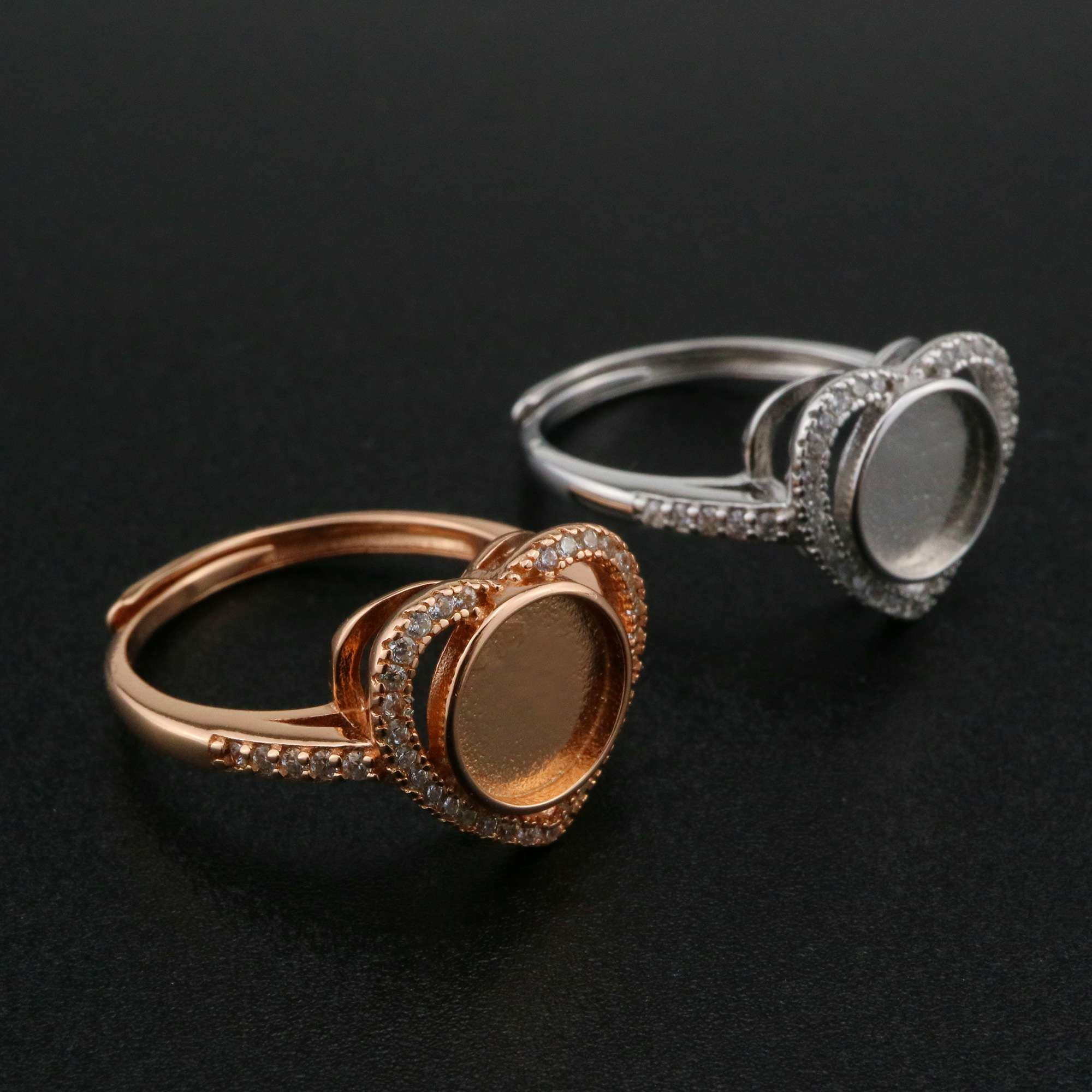 Keepsake Breast Milk Resin Ring Settings Round Solid Back 925 Etsy