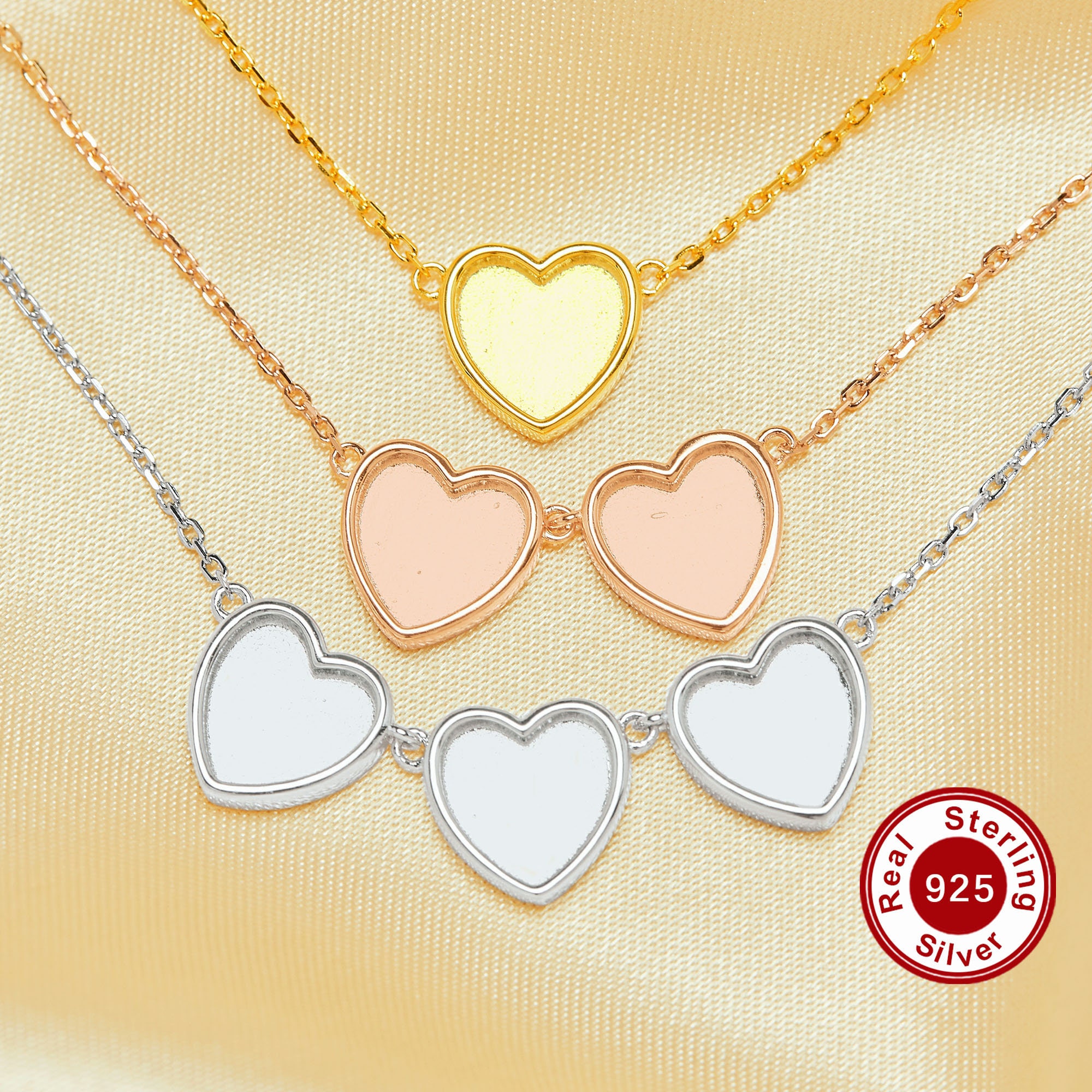 3 Heart Pendant - Etsy