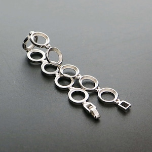 1Pcs Oval and Round Bezel Solid 925 Sterling Silver Bracelet Settings DIY Supplies 1900212 image 3