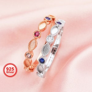 Multiple Color Stone Keepsake Breast Milk Resin Ring Settings,Stackable Solid 925 Sterling Marquise Bezel Eternity Birthstone Ring 1294683 image 1