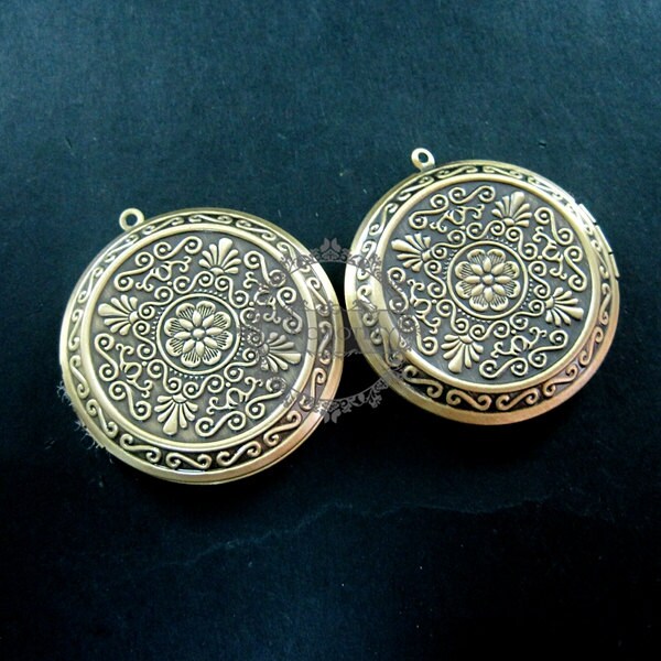 venta por mayor 5pcs latón vintage locket bronce colgante, medallón de fotos, medallón redondo 1111018