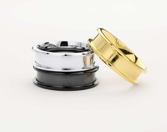 Ajustes de anillo de cenizas de resina para hombre de recuerdo de 4 mm, ajustes de anillo de acero inoxidable con bisel de canal, anillo de acero inoxidable negro dorado plateado 1294591