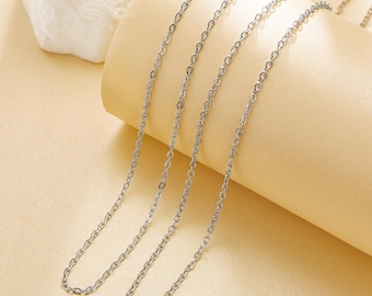 2 mm dikke eenvoudige kabelketting, roestvrijstalen ketting, minimalistische choker, doe-het-zelf kettingbenodigdheden 1320055