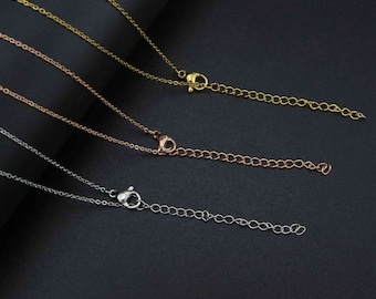 5Pcs 1-2MM Thick 16-22Inches Rose Gold Plated Stainless Steel O Chain Necklace DIY Supplies Findings 1320010