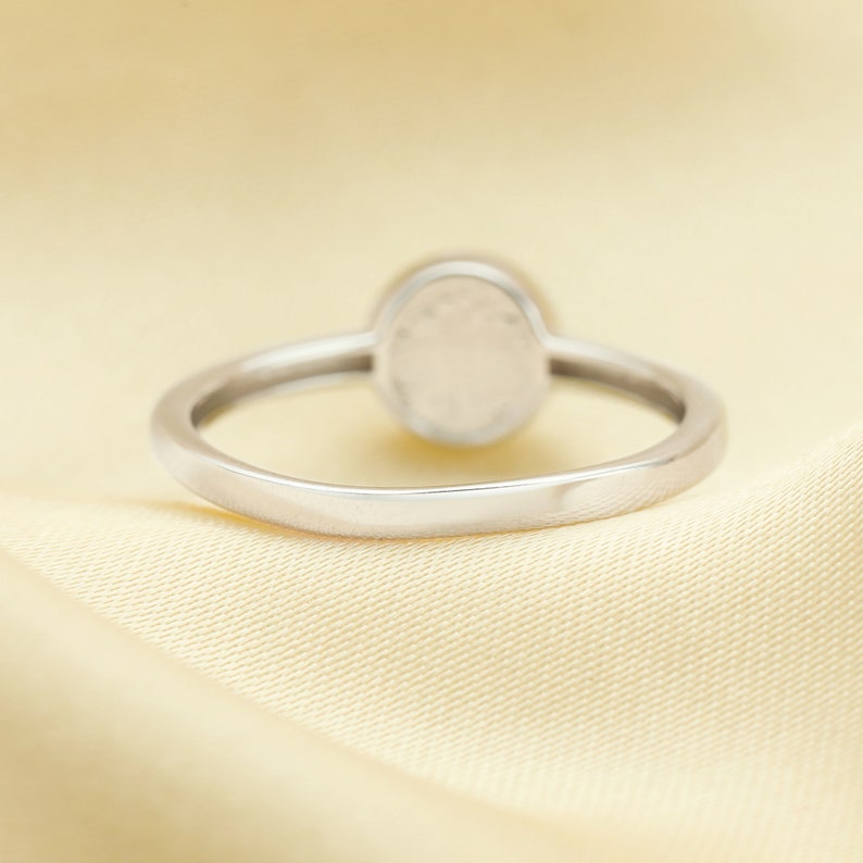 6MM Round Breast Milk Keepsake Resin Ring Bezel Settings,Solid Back Round Ring,Solid 925 Sterling Silver Rose Gold Plated Ring 1215056 image 6