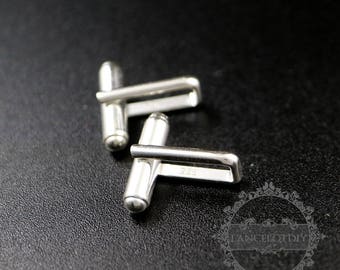 1pair solid 925 sterling silver French cufflinks base stem DIY cuff links supplies findings 1500151