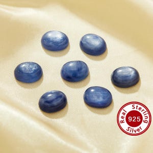 5Pcs 8 x 10 MM Natureza Azul Kyanite Cabochão Oval Gemstone, Gemstone Semiprecioso, Gemstone Único, Suprimentos de Joias DIY 4120149