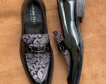 Handmade Paisley Horsebit Loafers | Men's Luxury Dress Shoes, Formal Wedding Footwear