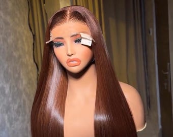 24 Inch Bone Straight Human Hair Wig | 300g Luxury Vietnam Hair, Swiss Lace Closure