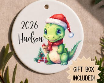 Dinosaur Kids Christmas Ornaments | Personalized Name Ornament