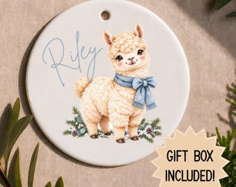 Personalized Alpaca Ornament | Custom Christmas Tree Ornaments