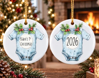 Baby's First Christmas Keepsake Ornament | 2026 Ceramic Keepsake (Double-Sided)