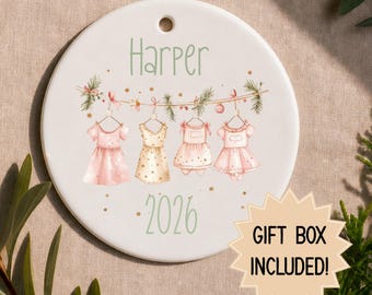 Custom Christmas Tree Ornament | Personalized Christmas Ornament for Girl (Double-Sided)