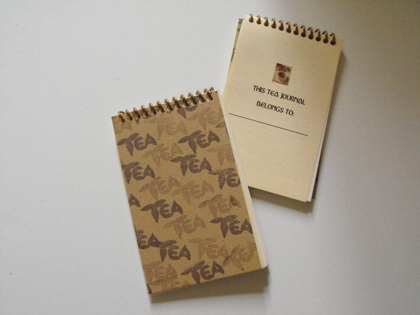TEA JOURNAL exclusive design top spiral bound light brown Etsy