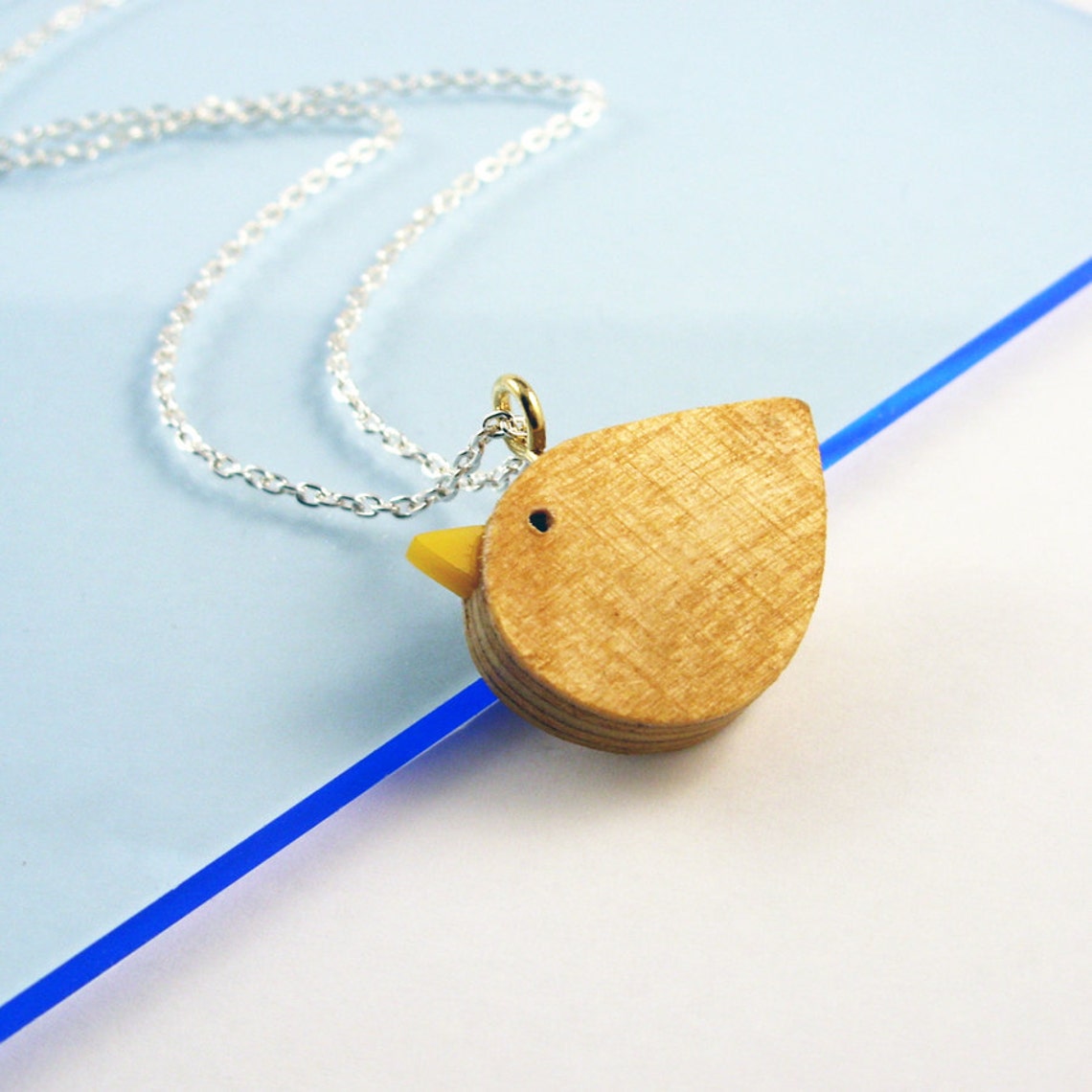 Wooden Bird Necklace Etsy