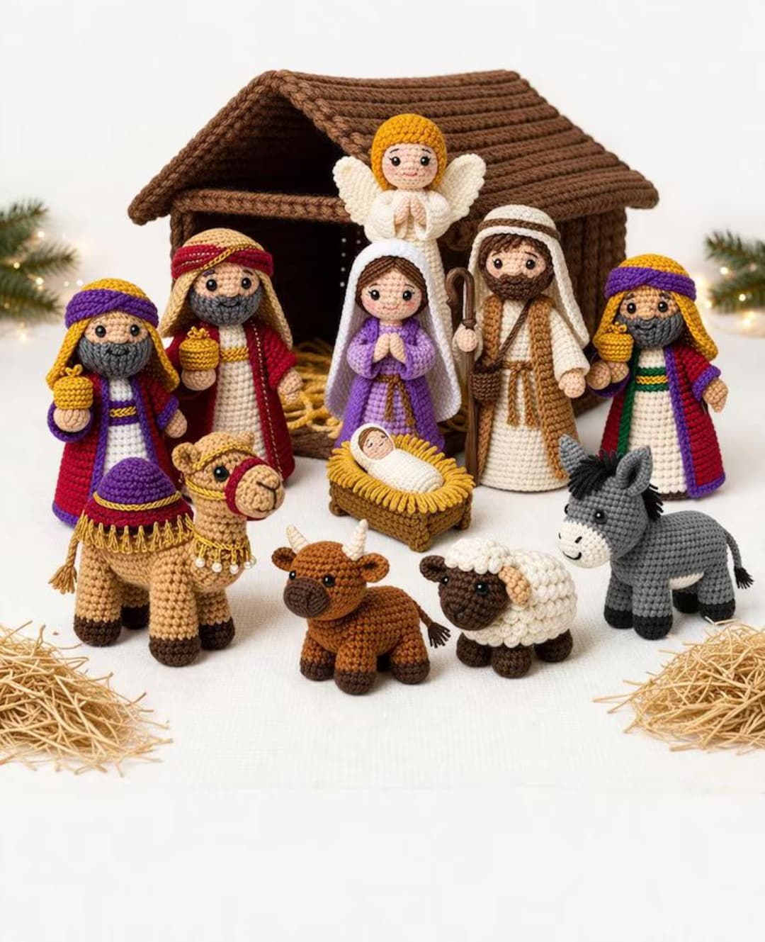 Crochet Nativity Set Pattern – Baby Jesus, Mary, Joseph, Stable ...