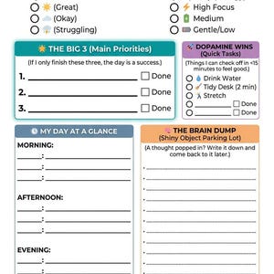 Agenda digitale per ADHD per GoodNotes, diario di produttività per la disfunzione esecutiva (download digitale)