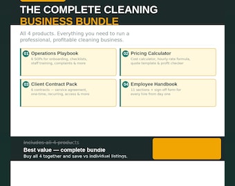 Cleaning Business Bundle, Maid Service Startup Kit, House Cleaning Templates, Editable Small Business Forms, Entrepreneur Pack