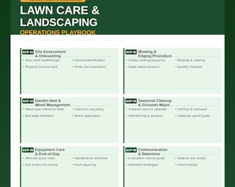 Lawn Care Business SOP, Landscaping Business Templates, Lawn Care Forms, Lawn Care Business Kit, Lawn Care Checklist