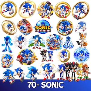Sonic the Hedgehog PNG, Sublimation Design, Sonic Clipart, Sonic Characters Png, Cricut Silhouette Cut Files, Comic Character PNG