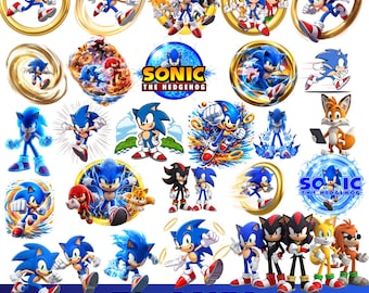 Sonic the Hedgehog PNG, Diseño para sublimación, Imágenes prediseñadas de Sonic, Personajes de Sonic PNG, Archivos de corte para Cricut Silhouette, Personaje de cómic PNG