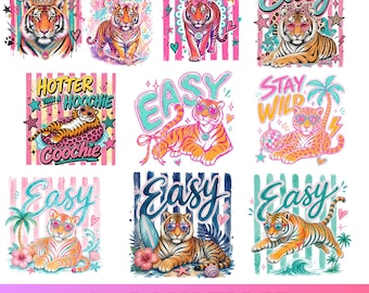 Easy Tiger PNG, Preppy Easy Tiger PNG, Brushstroke Tiger PNG, Wild Tiger Shirt PNG, Girly PNG, Retro Tiger PNG, Preppy Tiger Sublimation PNG
