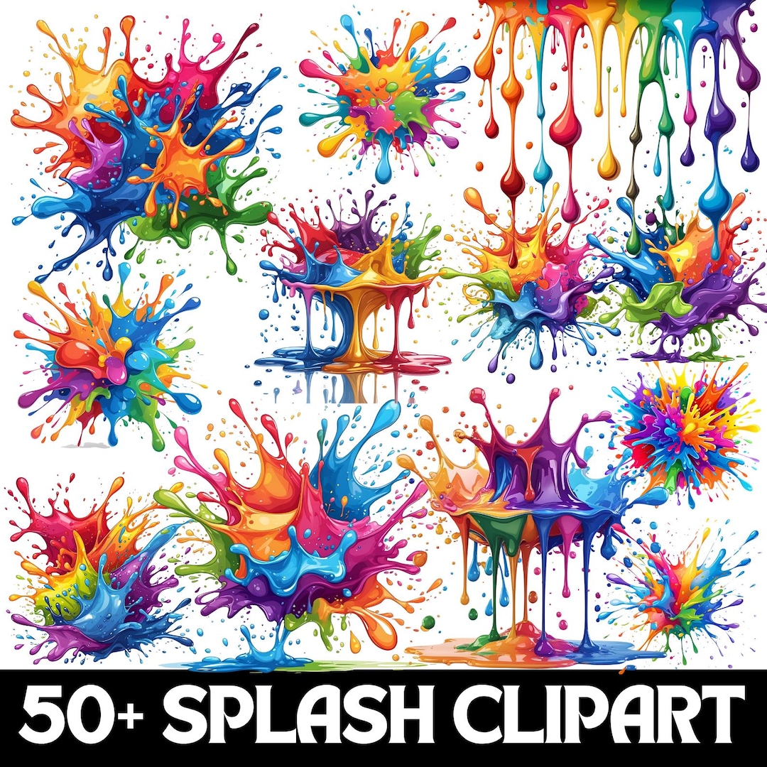 Royal Splashes Graphics Splashes Clipart , Color Splash, Paint Splatter, Ink Splatter, Colorful ...