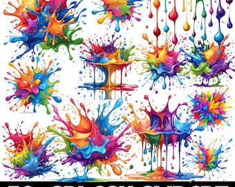 Imágenes prediseñadas de salpicaduras, salpicaduras de color, salpicaduras de pintura, salpicaduras de tinta, ilustraciones gráficas coloridas, imágenes prediseñadas de salpicaduras de color de acuarela