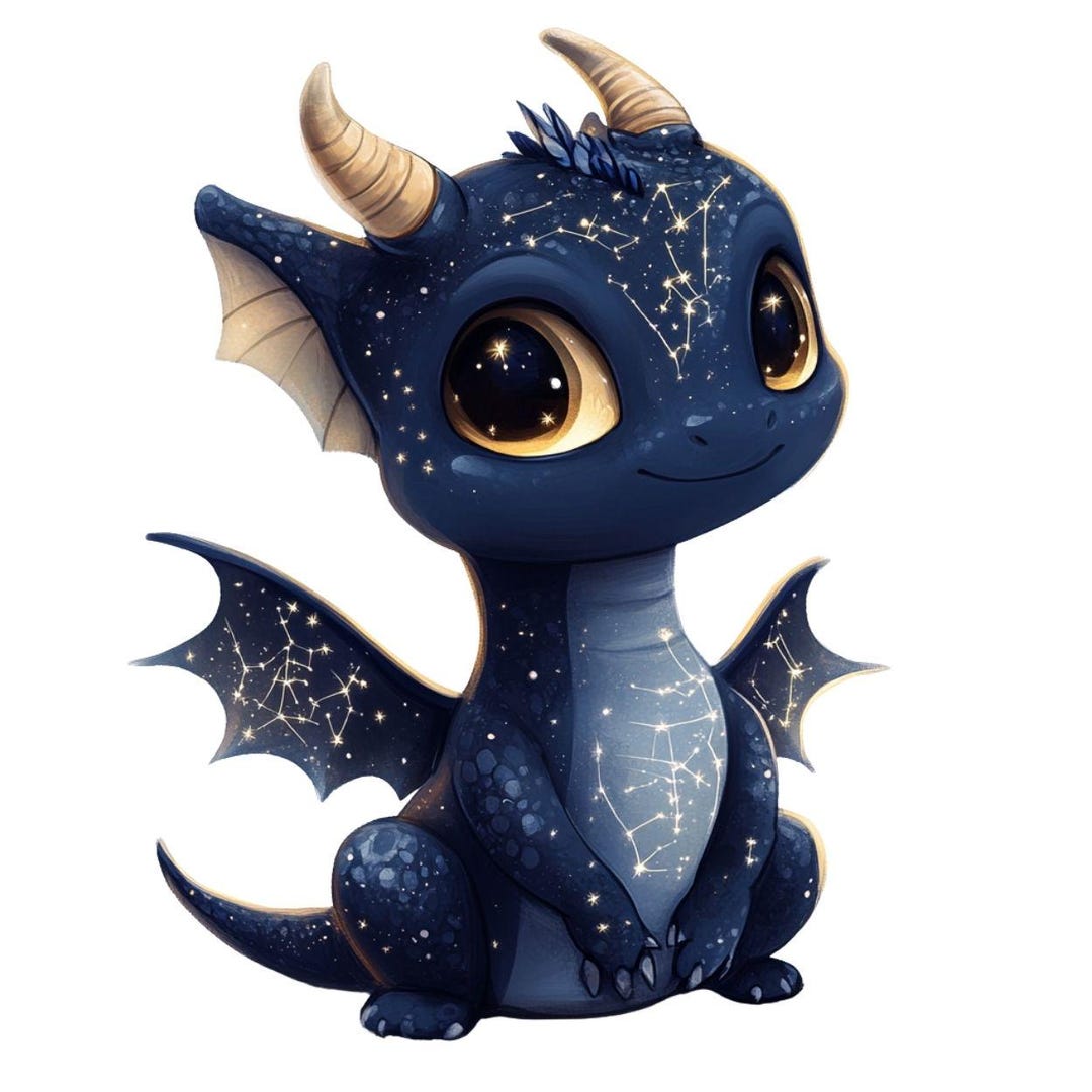Baby Dragon PNG Clipart Bundle, Whimsical Fantasy Nursery Decor ...