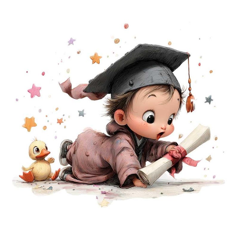 Preschool Graduation Clipart Bundle 44 Pngs, Baby Graduation PNG ...