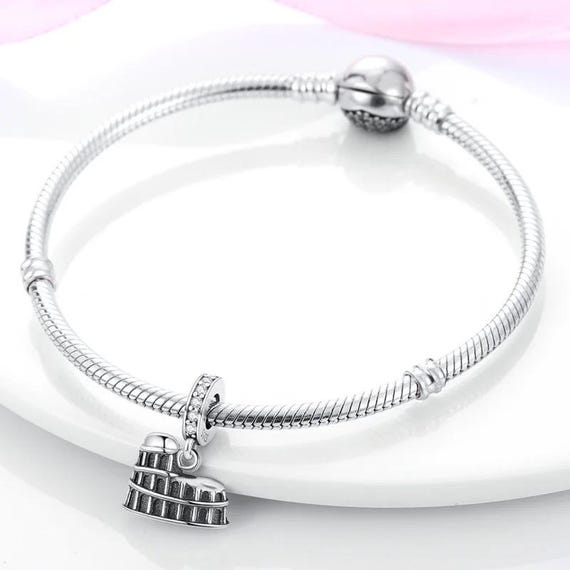 925 Sterling Silver Roman Colosseum Charm Fits Pandora Bracelets