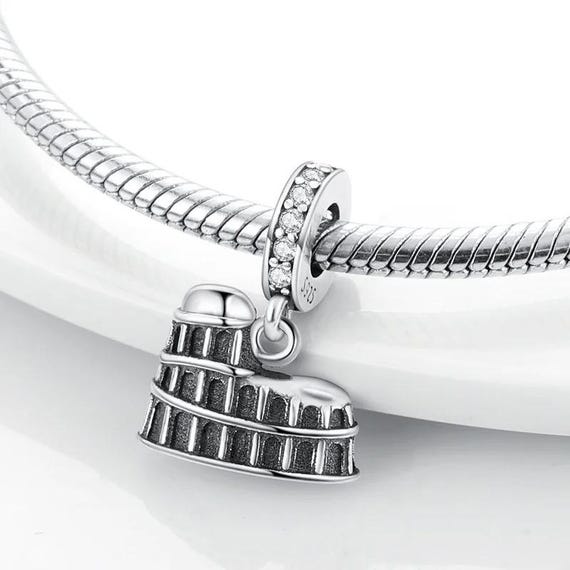 925 Sterling Silver Roman Colosseum Charm Fits Pandora Bracelets