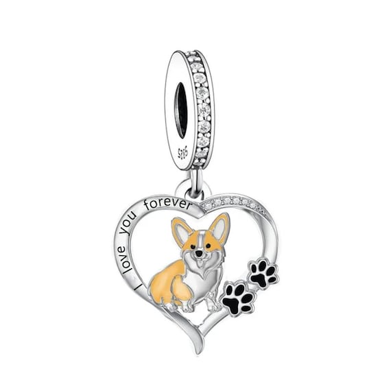 925 Sterling Silver Corgi Charm fits Pandora Bracelets - Main Image