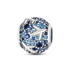 925 Sterling Silver Airplane Charm fits Pandora Bracelets; Travel Lover, Flight Attendant